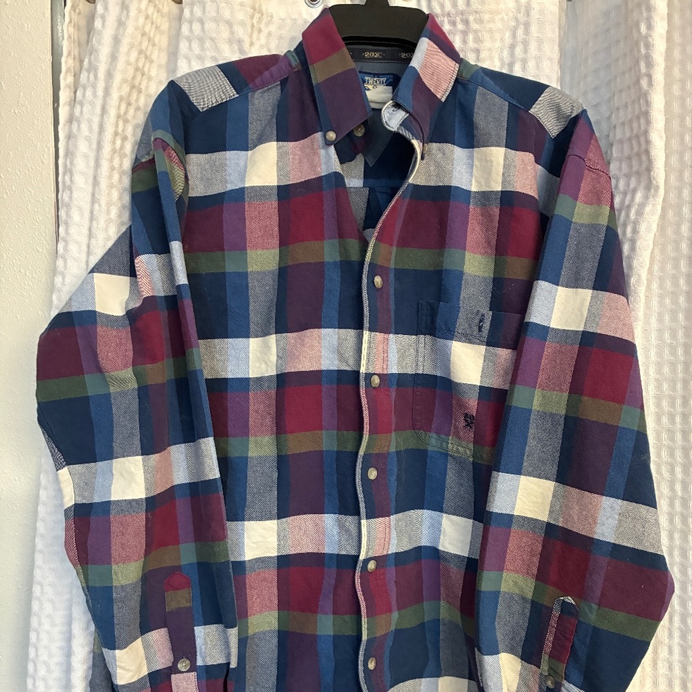 Vintage Men's Plaid Wrangler 20X Button Down Shirt